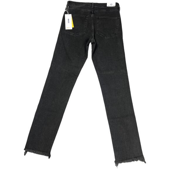 H&M & Denim Jeans Slim Ankle High-Waist Washed Black Grey Studded NEW Women's 30 - Picture 1 of 14